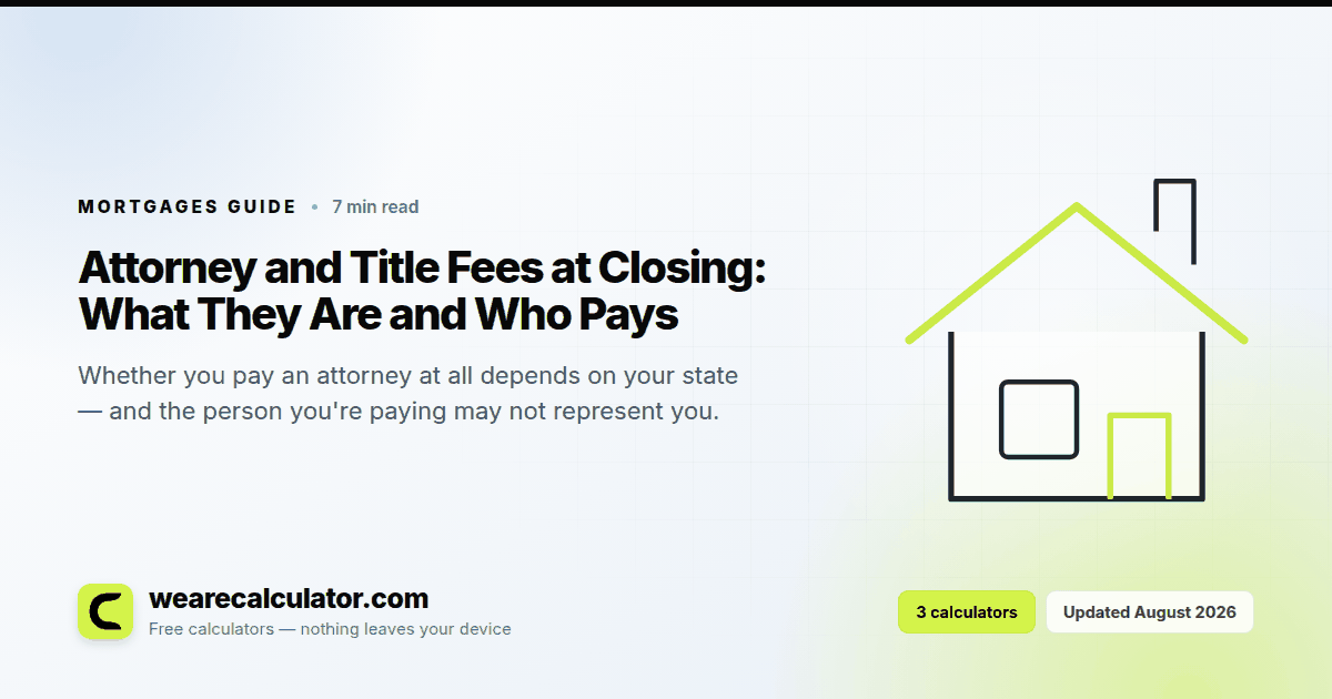 Attorney and Title Fees at Closing: What They Are and Who Pays — Mortgages guide from We Are Calculator