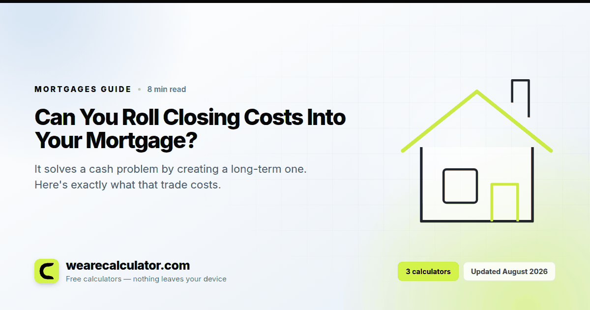 Can You Roll Closing Costs Into Your Mortgage? — Mortgages guide from We Are Calculator