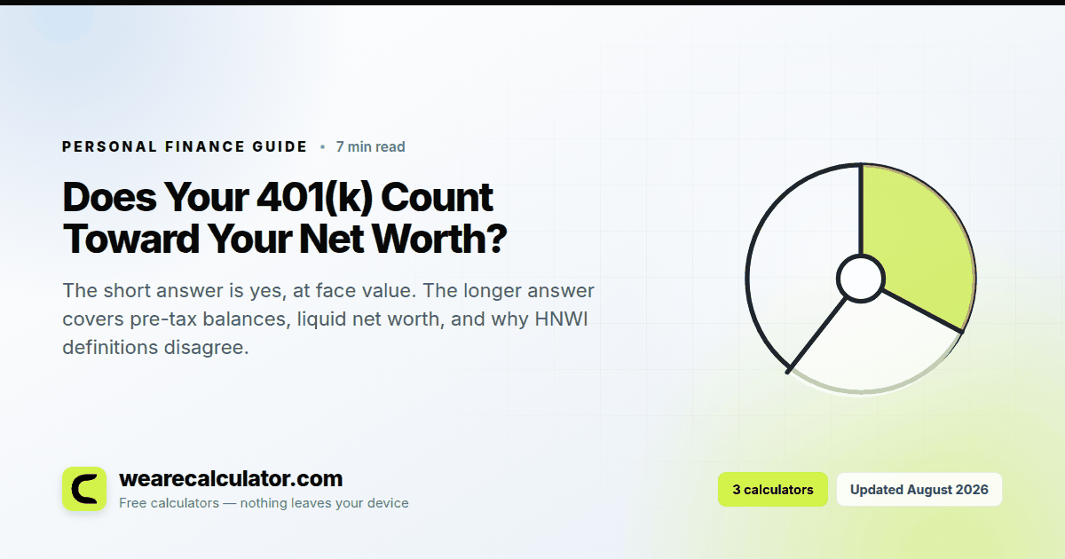 Does Your 401(k) Count Toward Your Net Worth? — Personal Finance guide from We Are Calculator