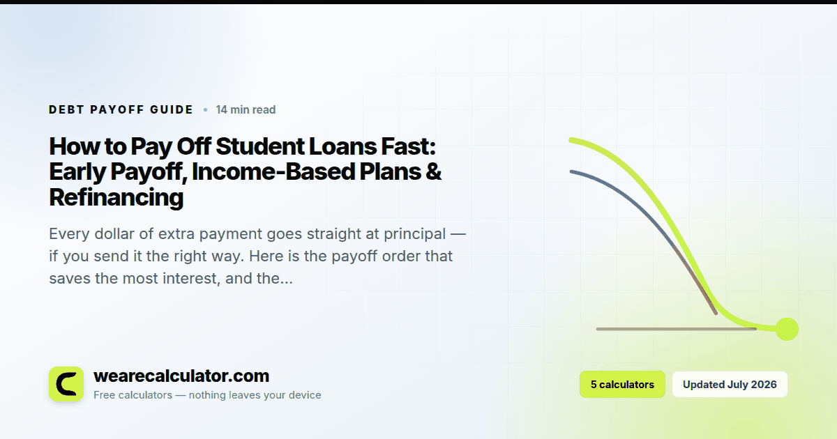 How to Pay Off Student Loans Fast: Early Payoff, Income-Based Plans & Refinancing — Debt Payoff guide from We Are Calculator
