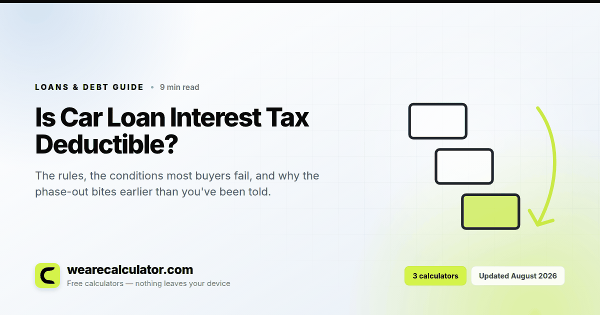 Is Car Loan Interest Tax Deductible? — Loans & Debt guide from We Are Calculator