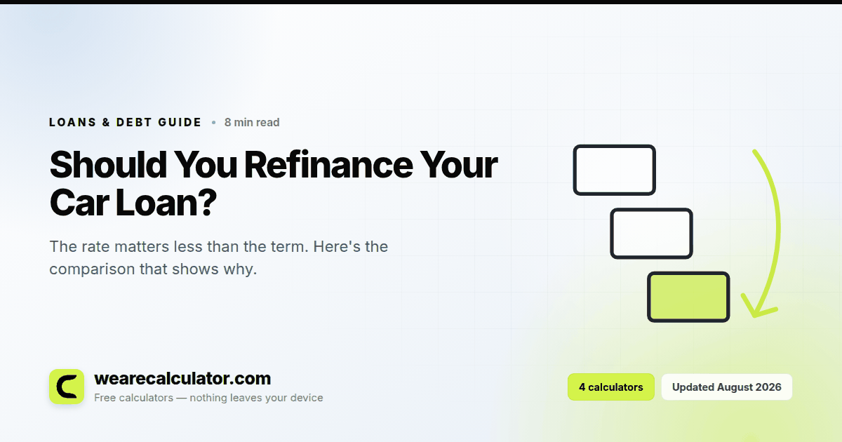Should You Refinance Your Car Loan? — Loans & Debt guide from We Are Calculator