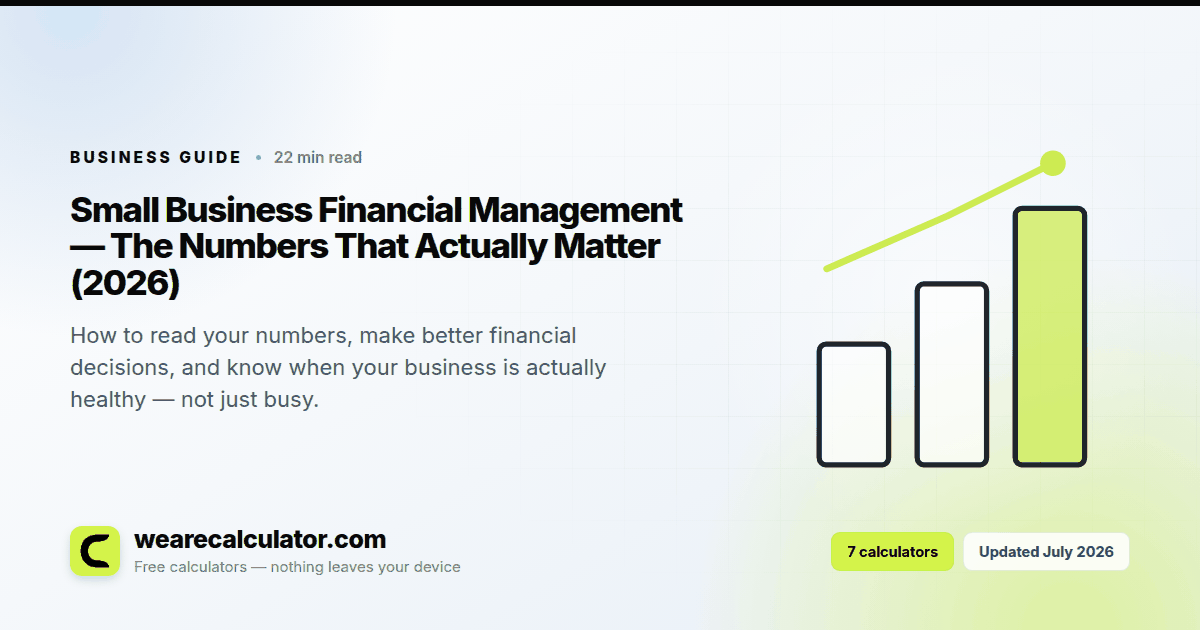 Small Business Financial Management — The Numbers That Actually Matter (2026) — Business guide from We Are Calculator