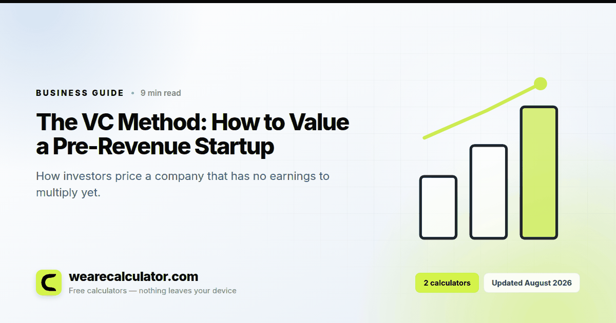 The VC Method: How to Value a Pre-Revenue Startup — Business guide from We Are Calculator