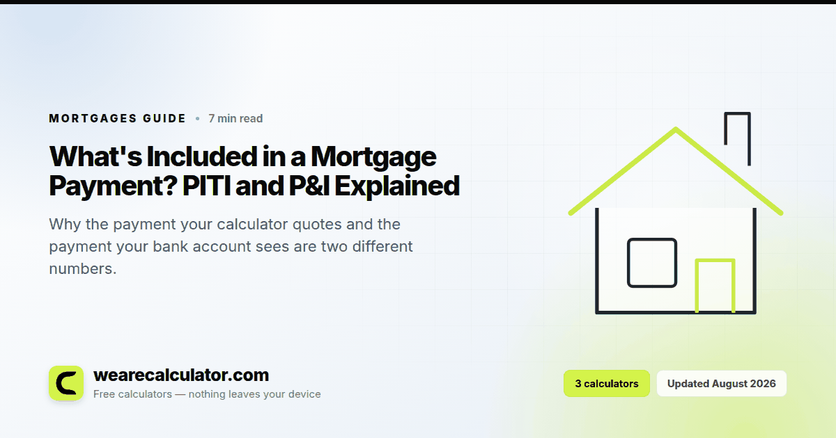 What's Included in a Mortgage Payment? PITI and P&I Explained — Mortgages guide from We Are Calculator